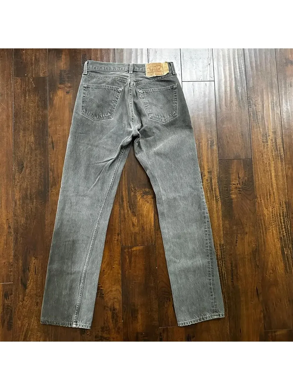 VTG 90s Levis 501 Button Fly 33x34 USA Tag Jeans Straight Wash Grey XX Act 30x32